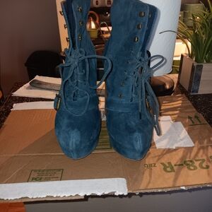 Steve Madden Teal Lace-Up Women's Boots